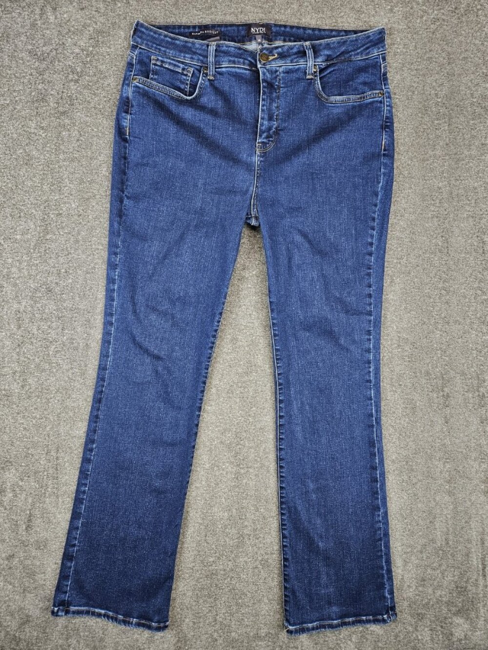 NYDJ Barbra Bootcut Jeans Womens 14 (35x31) Medium Blue Stretch Lift Tuck